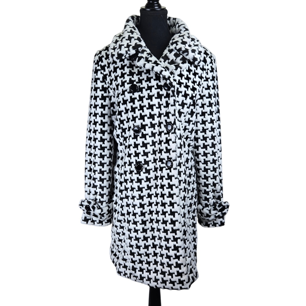 Pelle Studio Womens Faux Fur Double‎ Breasted Peacoat Medium Soft Retro Outdoors